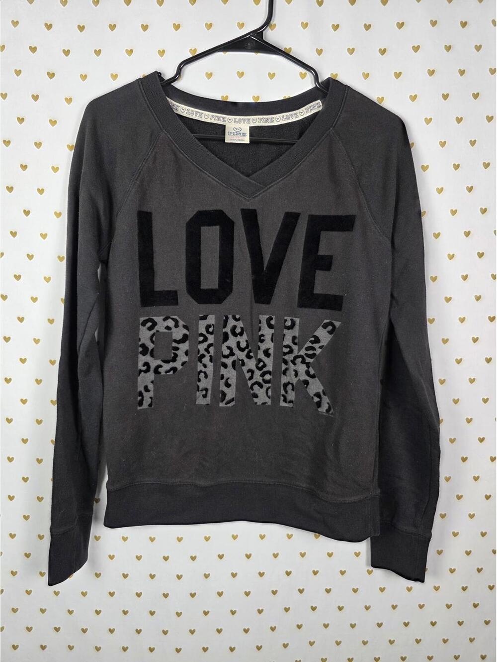 Victorias Secret Pink VINTAGE HTF Cheetah Leopard Y2K Sweater Shirt XS '11